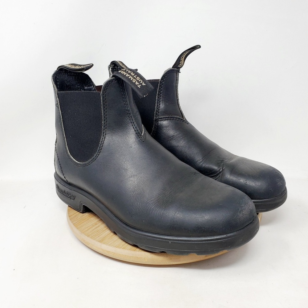 Blundstone Chelsea Boots Mens 8 Black Leather Casual Shoes Distressed - Picture 8 of 14